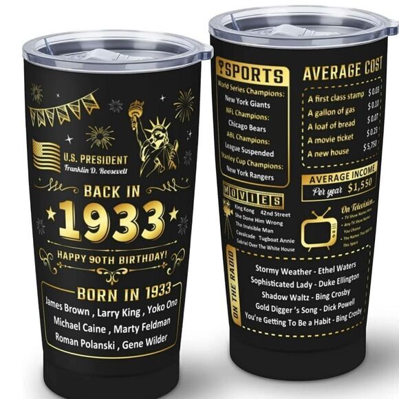 1993 insulated mug!  Anyone you know celebrating their 92nd this year? - Picture 1 of 11